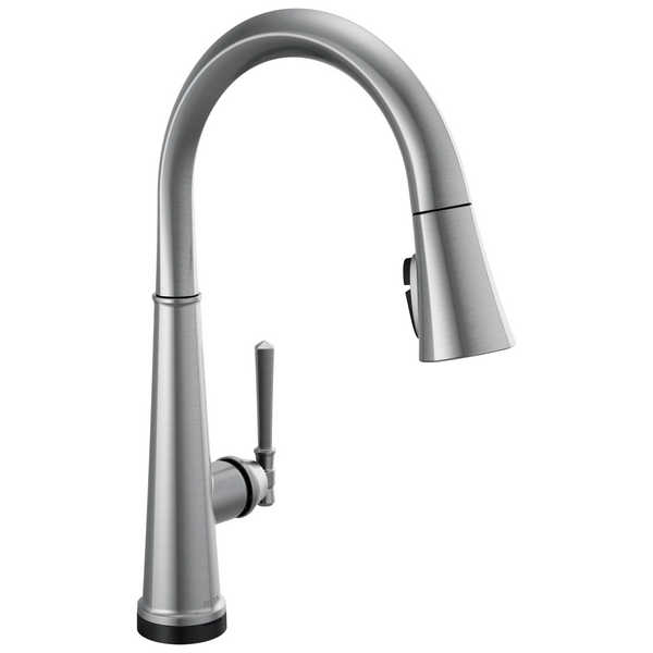Delta Emmeline: Touch2O Technology Kitchen Faucet with Touchless Technology - Lumicoat Arctic Stainl