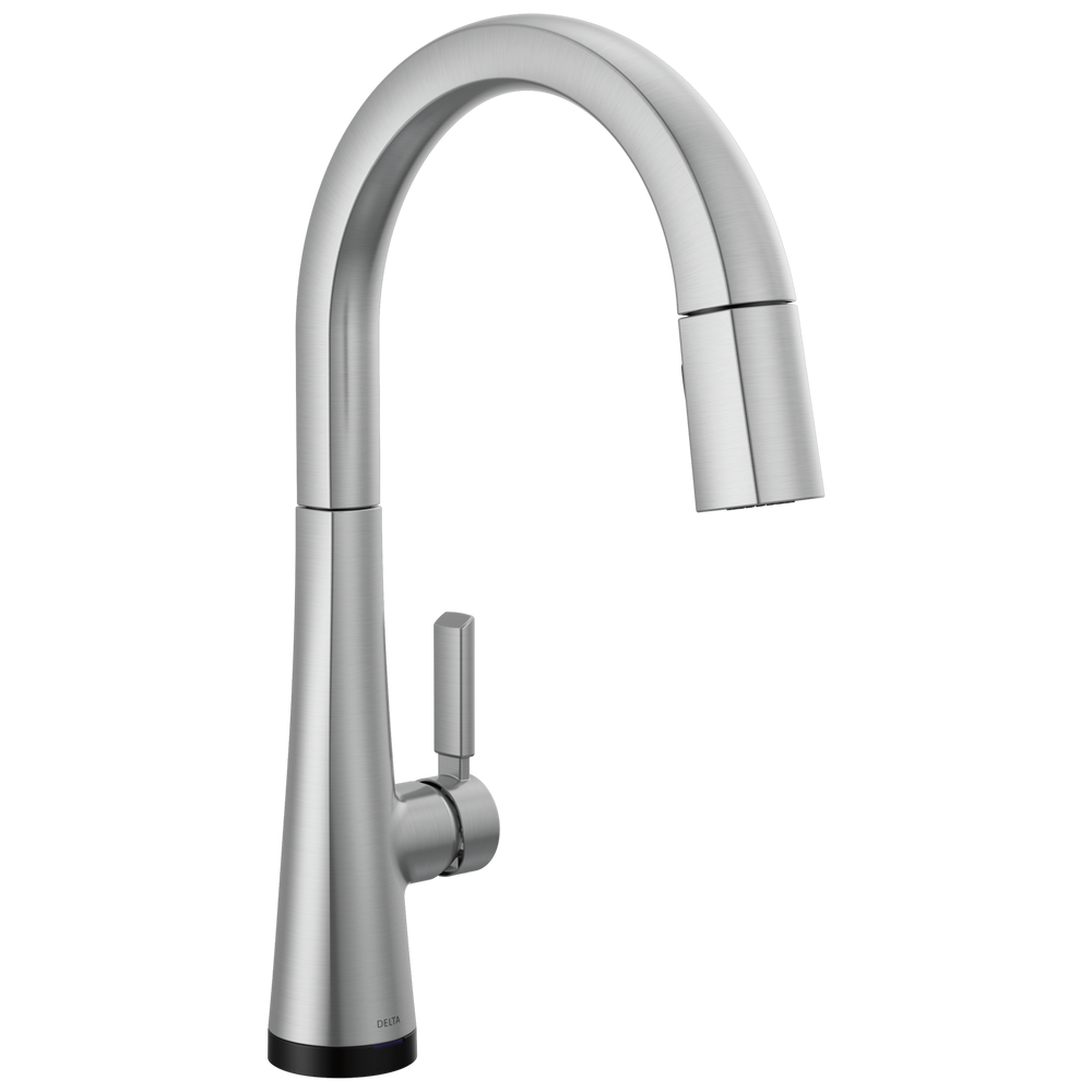 Delta Monrovia: Touch2O Technology Kitchen Faucet with Touchless Technology - Lumicoat Arctic Stainl