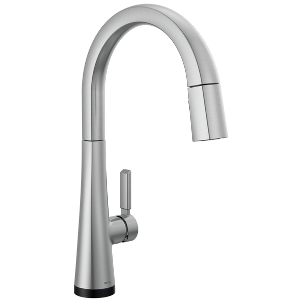 Delta Monrovia: Touch2O Technology Kitchen Faucet with Touchless Technology - Lumicoat Arctic Stainl