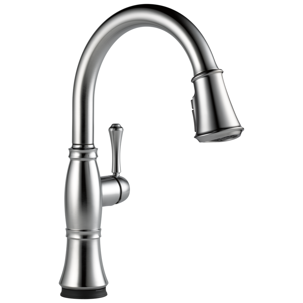 Delta Cassidy: Touch2O Technology Kitchen Faucet with Touchless Technology - Lumicoat Arctic Stainle