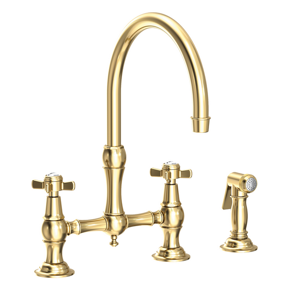 Newport Brass Chesterfield: Kitchen Bridge Faucet with Side Spray