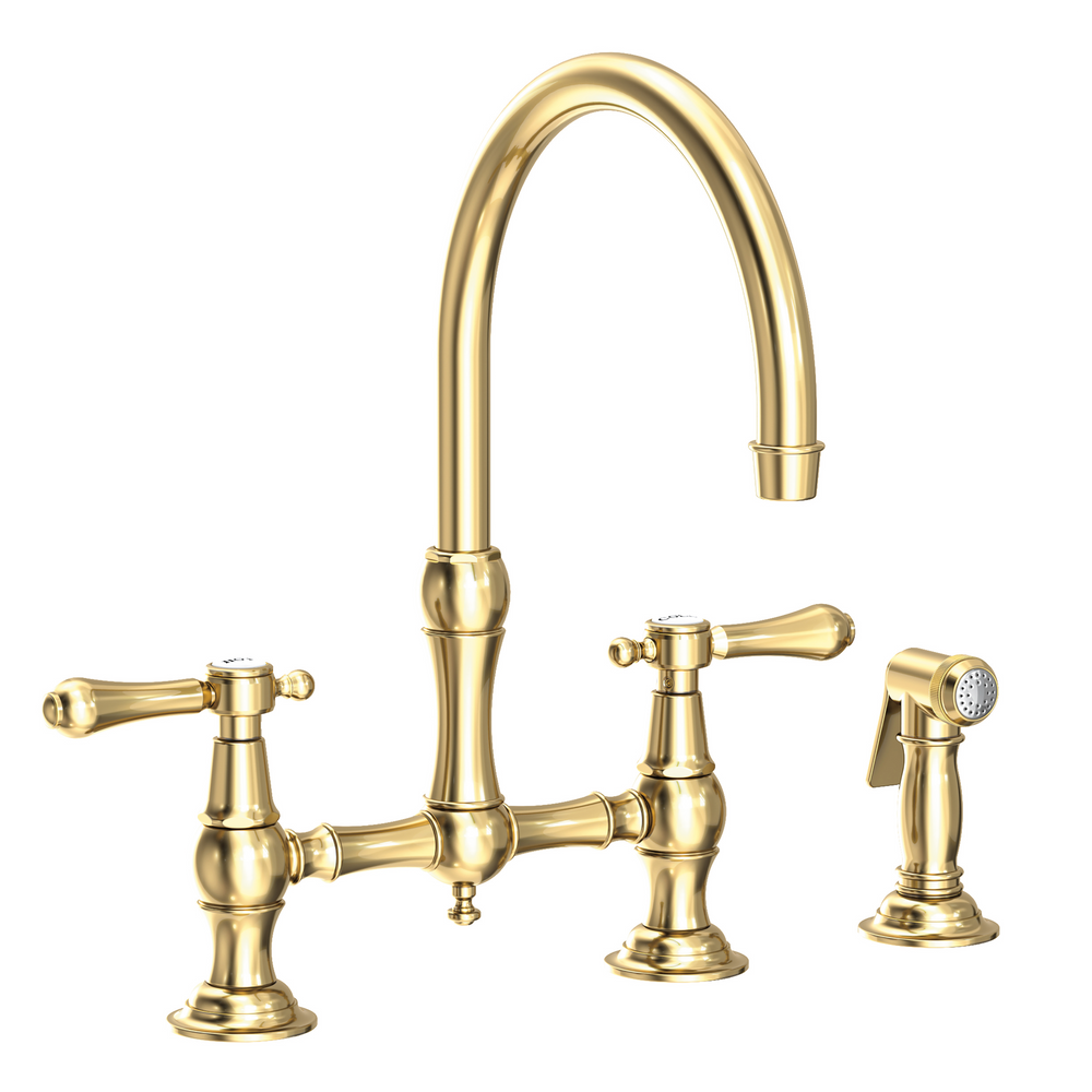 Newport Brass Chesterfield: Kitchen Bridge Faucet with Side Spray