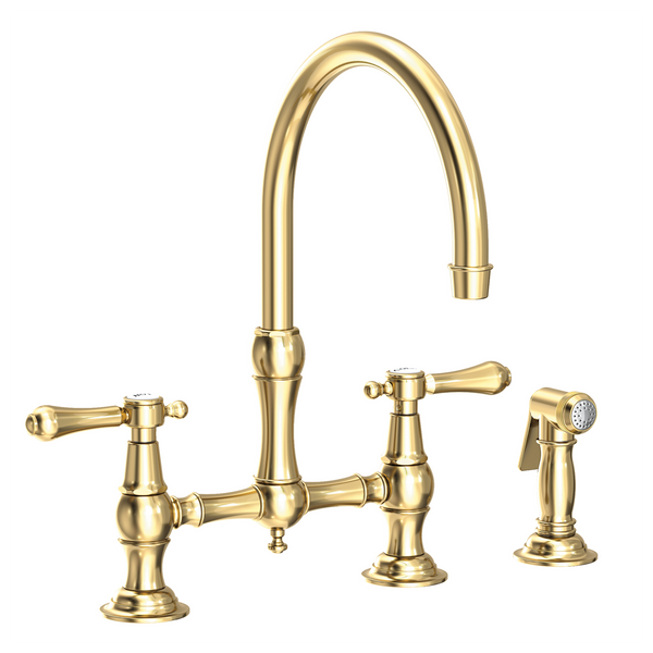 Newport Brass Chesterfield: Kitchen Bridge Faucet with Side Spray