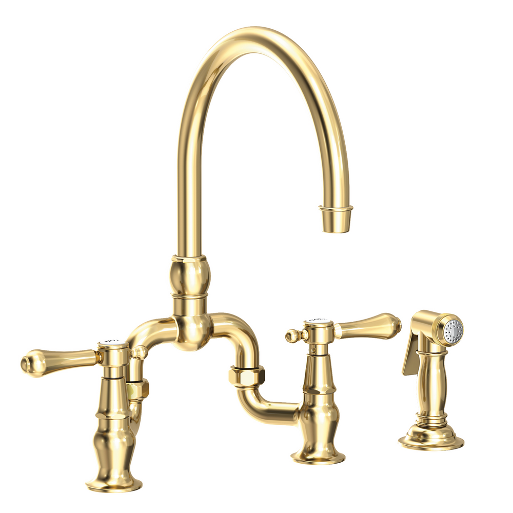 Newport Brass Chesterfield: Kitchen Bridge Faucet with Side Spray