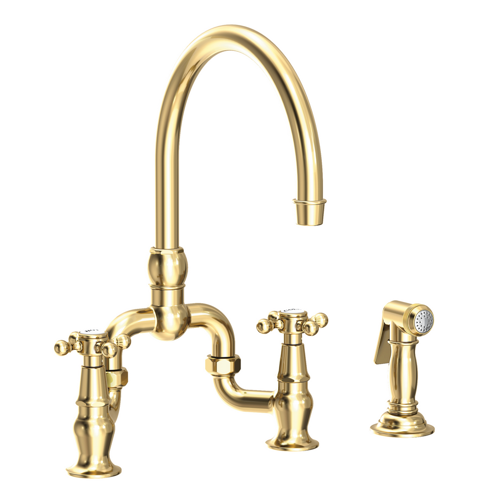 Newport Brass Chesterfield: Kitchen Bridge Faucet with Side Spray