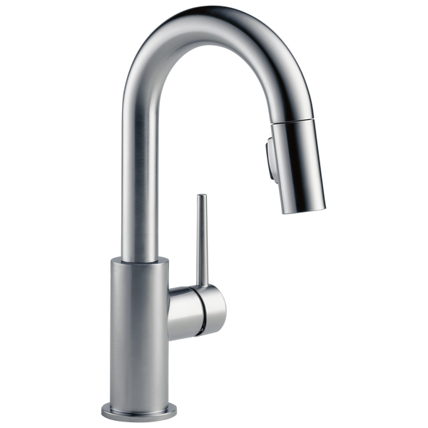 Delta Trinsic: Single Handle Pull-Down Bar / Prep Faucet - / Curve w/o Tab - D6 / S