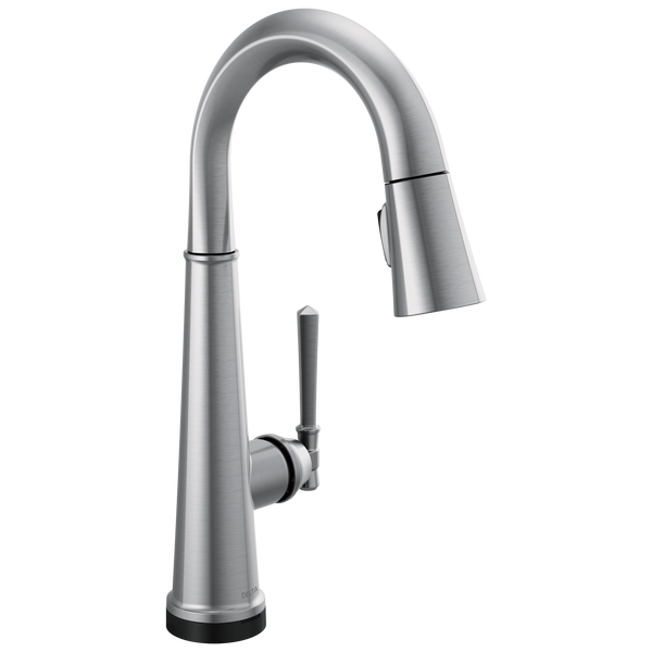 Delta Emmeline: Touch2O Bar / Prep Faucet with Touchless Technology - Lumicoat Arctic Stainless / Cu