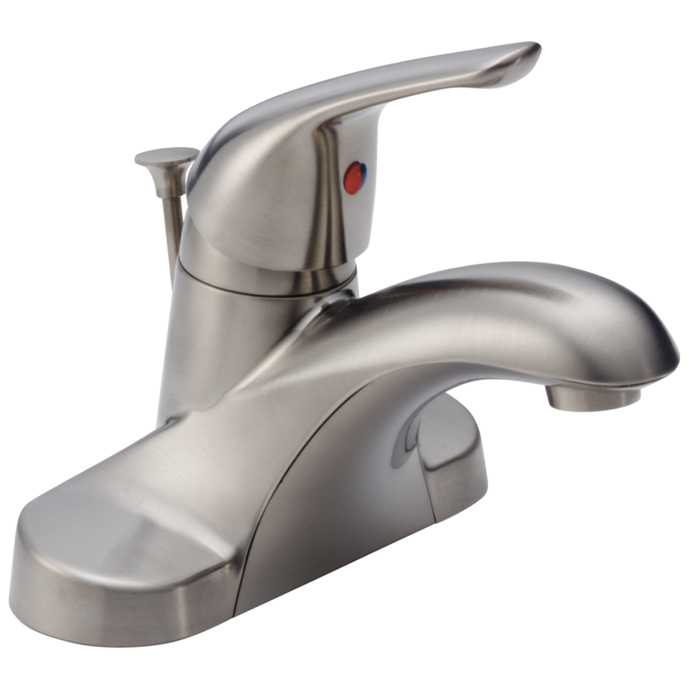 Delta Foundations: Single Handle Centerset Bathroom Faucet - / Curve w/o Tab - D6 / Standa