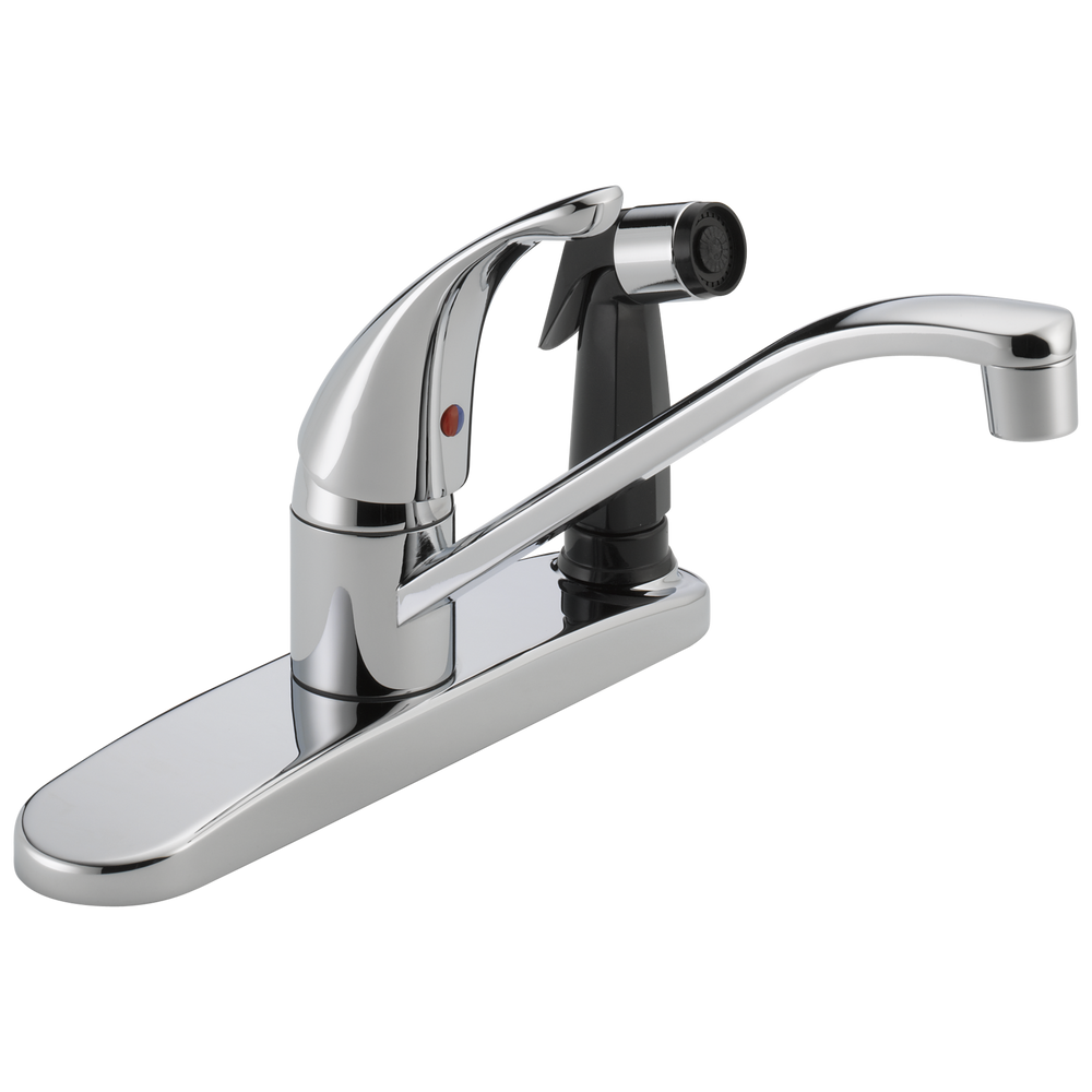 Peerless Core: Single Handle Kitchen Faucet - / Rectangle w/ Peerless Logo - PL11 / Standard