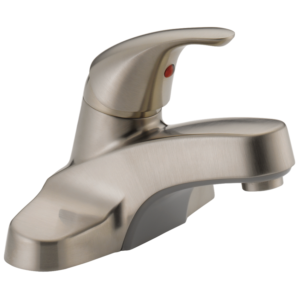 Peerless Core: Single Handle Bathroom Faucet - / Rectangle w/ Peerless Logo - PL6 /