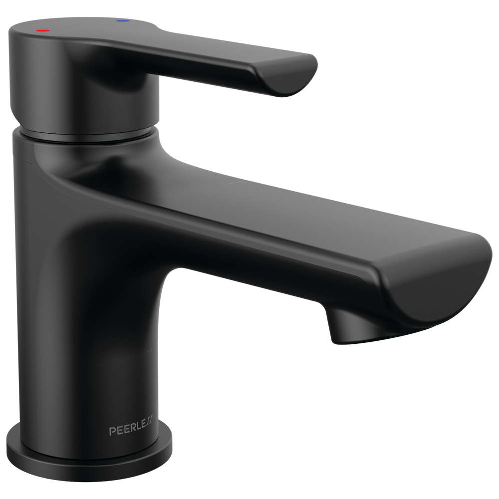 Peerless Flute: Single Top Handle Lavatory Faucet - / Rectangle w/ Peerless Logo - PL6
