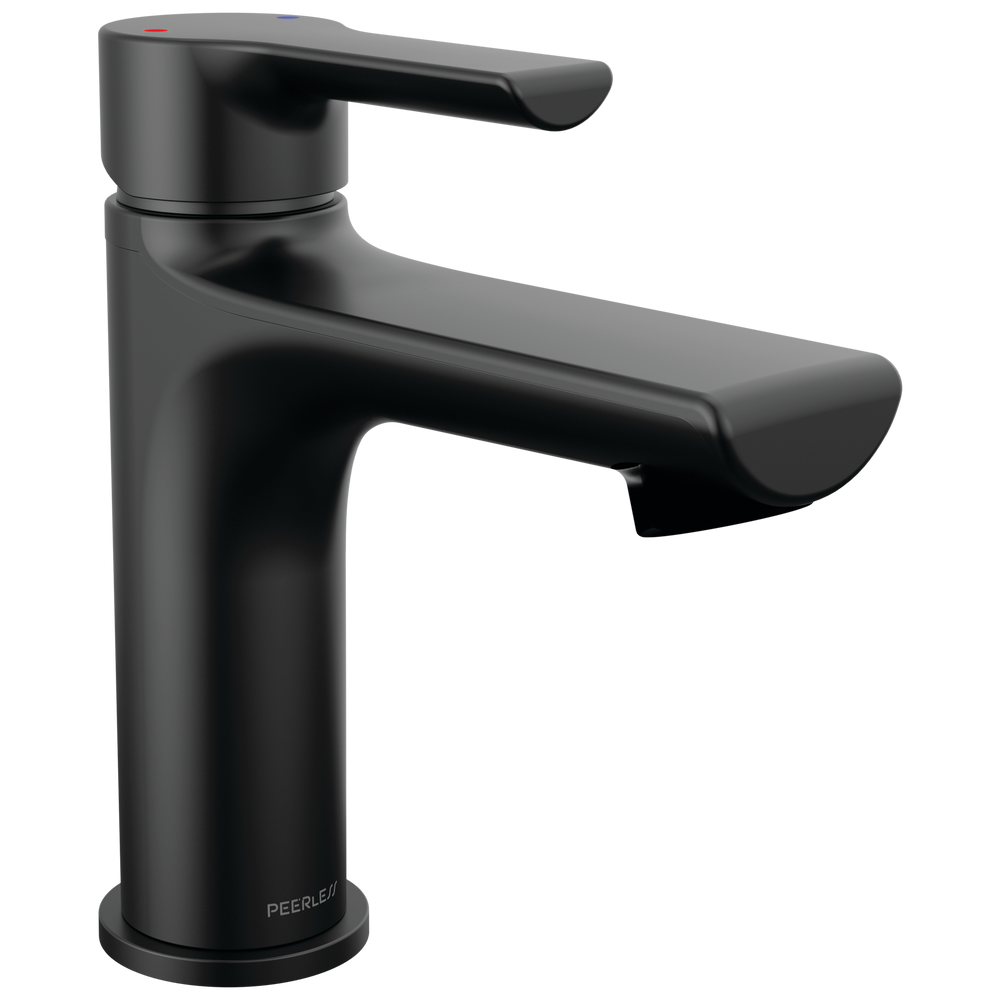 Peerless Flute: Single Top Handle Lavatory Faucet - / Rectangle w/ Peerless Logo - PL6
