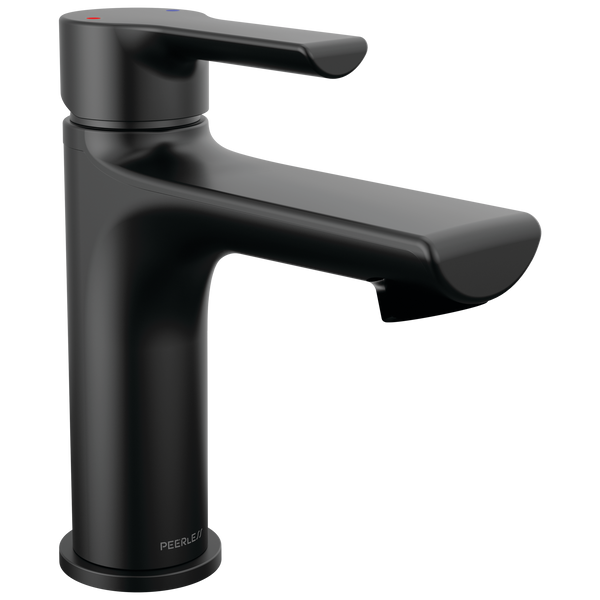 Peerless Flute: Single Top Handle Lavatory Faucet - / Rectangle w/ Peerless Logo - PL6