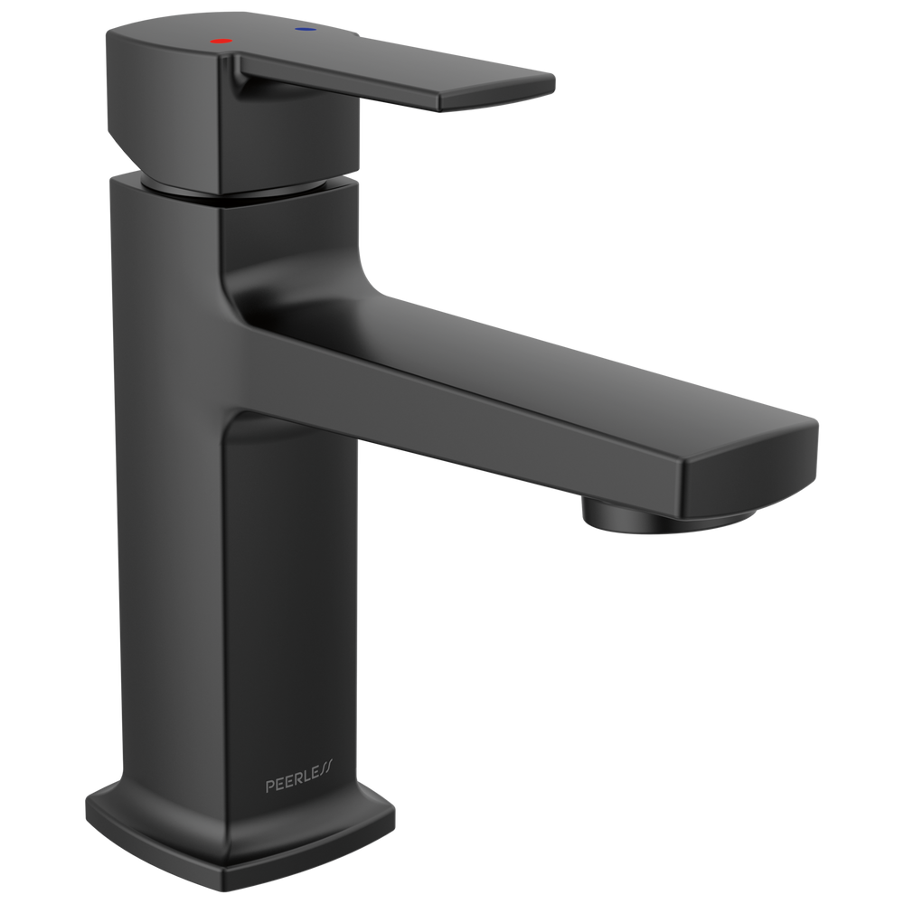 Peerless Ezra: Single Top Handle Lavatory Faucet - / Rectangle w/ Peerless Logo - PL6 /