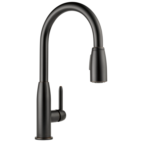 Peerless Tunbridge: Single Handle Kitchen Pull-Down - / Rectangle w/ Peerless Logo