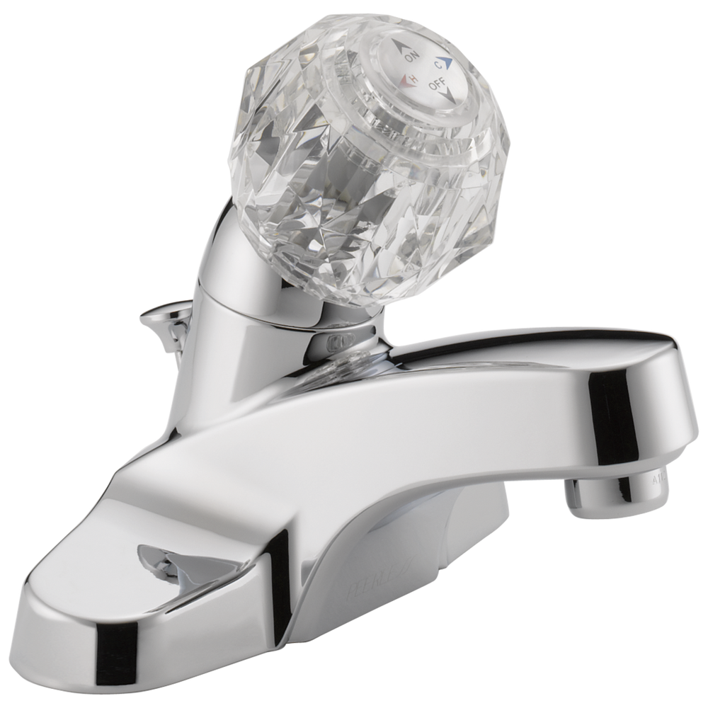 Peerless Core: Single Handle Bathroom Faucet - / Rectangle w/ Peerless Logo - PL6 / Standard