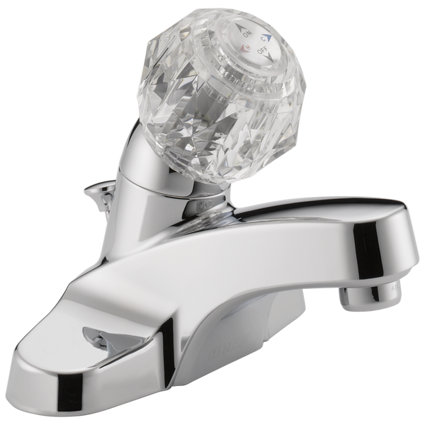 Peerless Core: Single Handle Bathroom Faucet - / Rectangle w/ Peerless Logo - PL6 / Standard