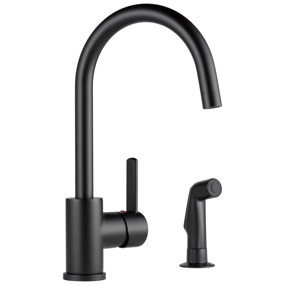 Peerless Precept: Single-Handle Kitchen Faucet with Spray - / Rectangle w/ Peerless Logo