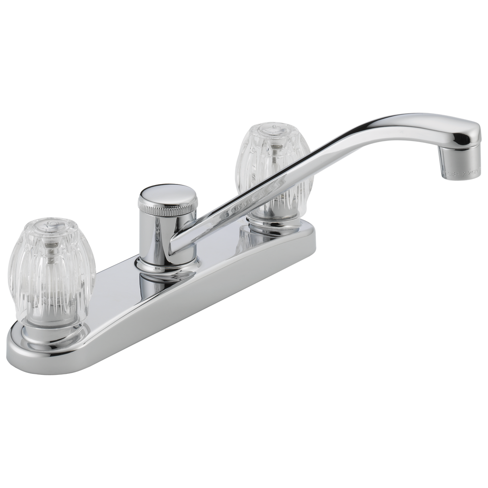 Peerless Core: Two Handle Kitchen Faucet - / Rectangle w/ Peerless Logo - PL11 / Standard