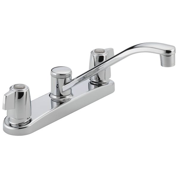 Peerless Core: Two Handle Kitchen Faucet - / Rectangle w/ Peerless Logo - PL11 / Standard