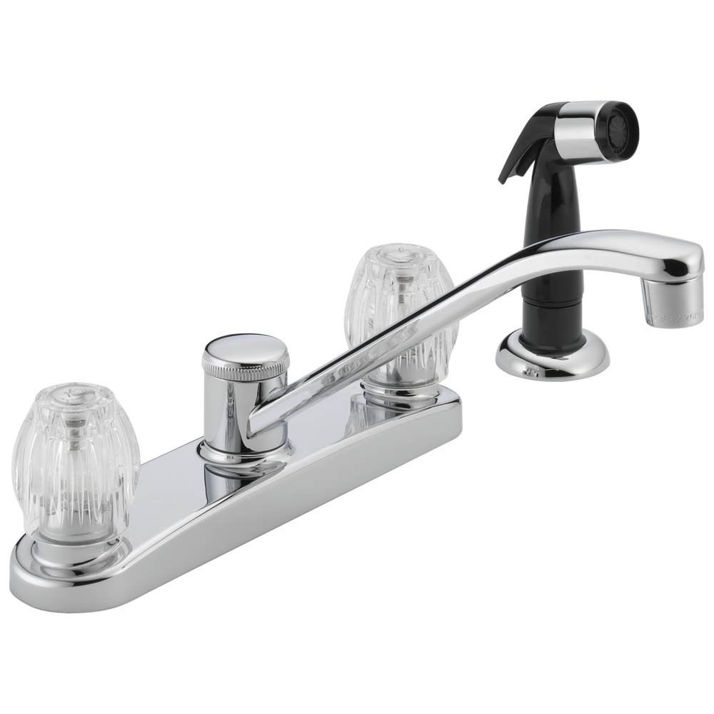 Peerless Core: Two Handle Kitchen Faucet - / Rectangle w/ Peerless Logo - PL11 / Standard