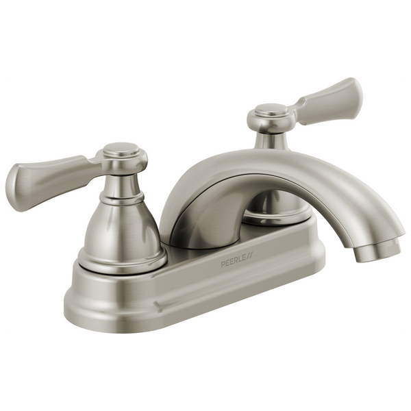 Peerless Elmhurst: Two-Handle Centerset Bath Faucet - / Rectangle w/ Peerless Logo -