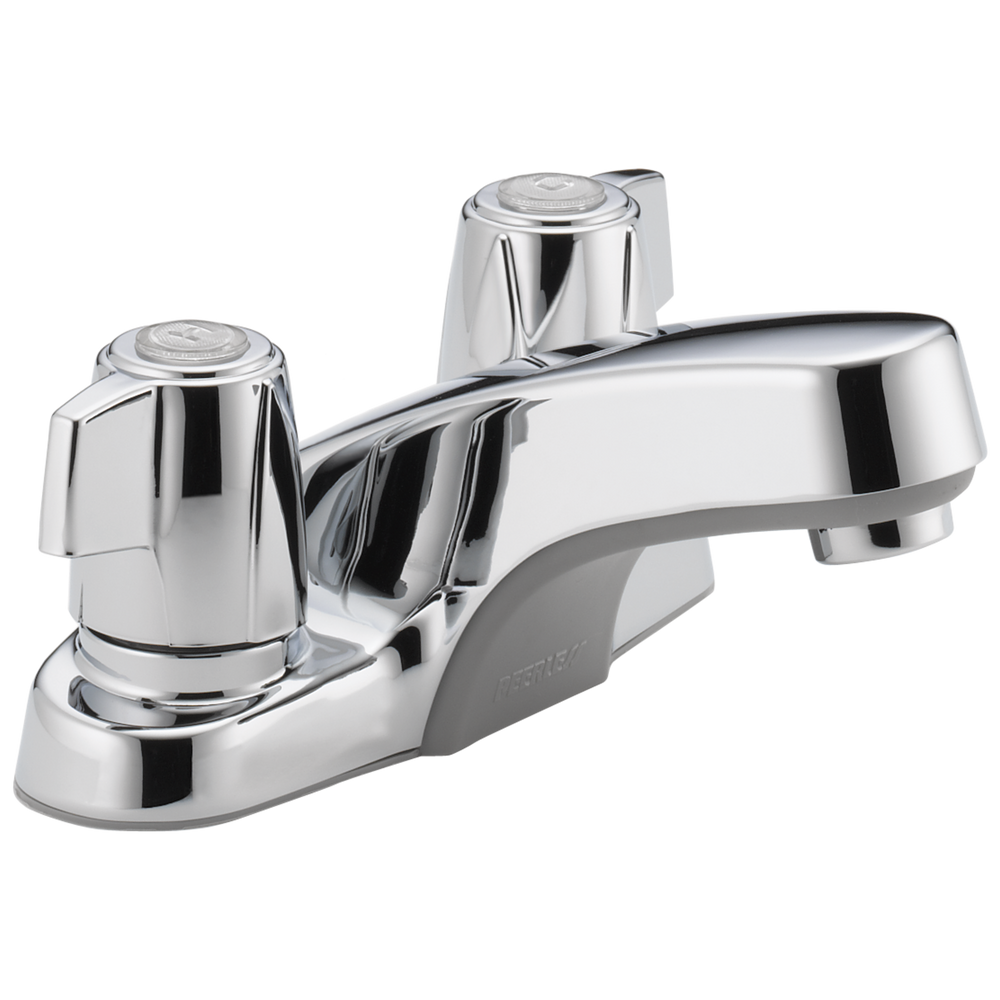 Peerless Core: Two Handle Bathroom Faucet - / Rectangle w/ Peerless Logo - PL6 / Standard