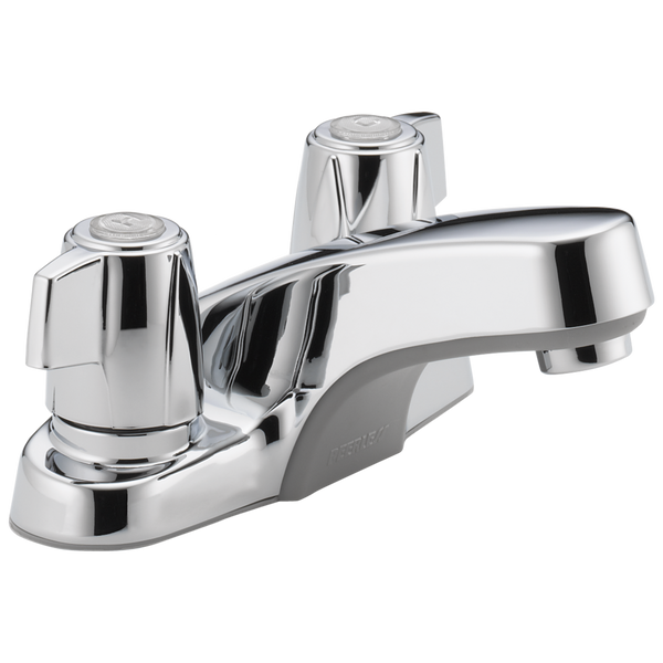 Peerless Core: Two Handle Bathroom Faucet - / Rectangle w/ Peerless Logo - PL6 / Standard