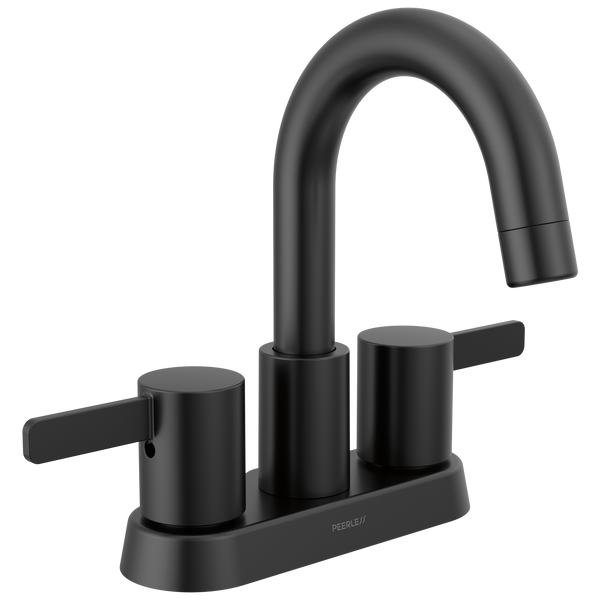Peerless Precept: Two Handle Centerset Lavatory Faucet - / Rectangle w/ Peerless Logo -