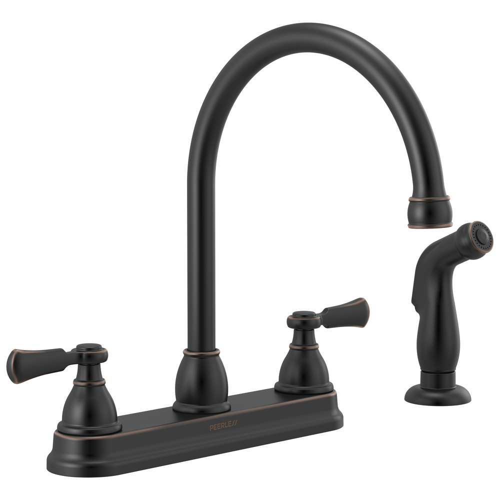 Peerless Elmhurst: Two-Handle Kitchen Faucet with Spray - / Rectangle w/ Peerless