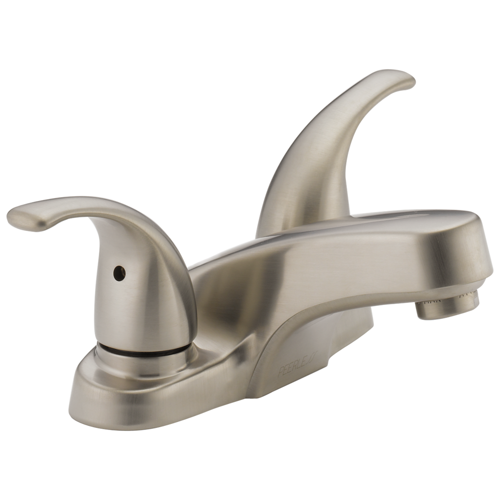 Peerless Core: Two Handle Bathroom Faucet - / Rectangle w/ Peerless Logo - PL6 / Sta