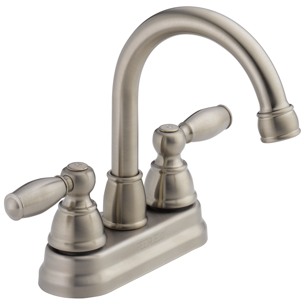Peerless Claymore: Two Handle Bathroom Faucet - / Rectangle w/ Peerless Logo - PL6 /
