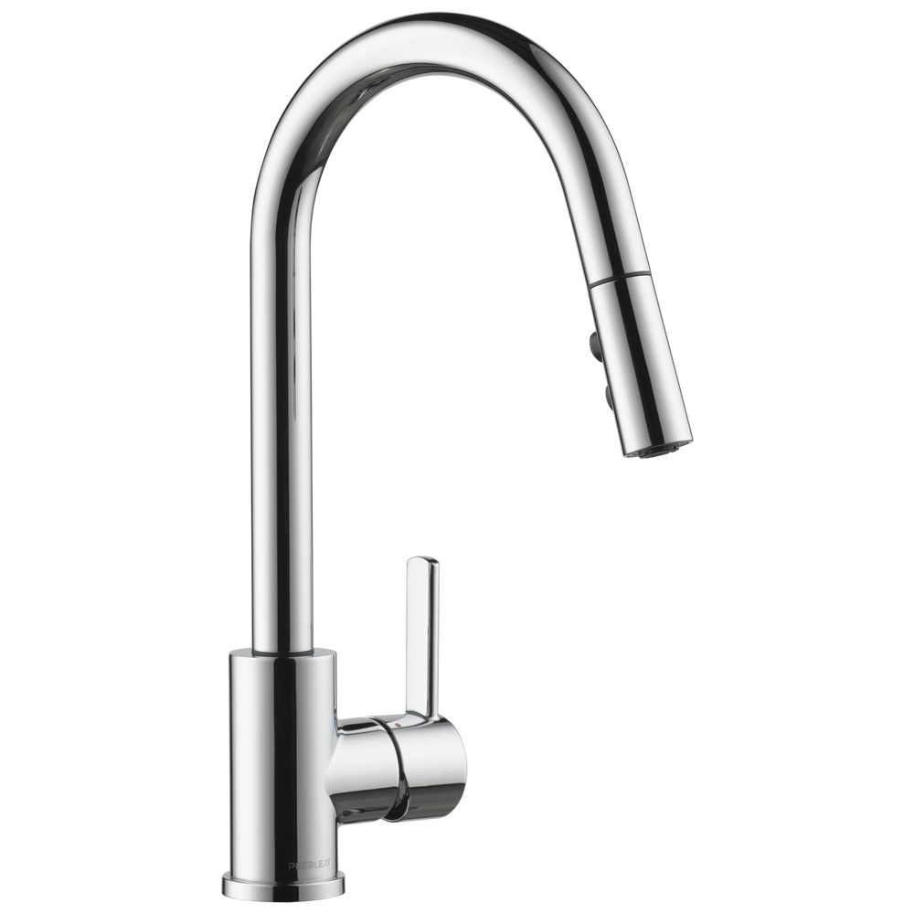Peerless Precept: Single-Handle Pull-Down Kitchen Faucet - / Rectangle w/ Peerless Logo - PL