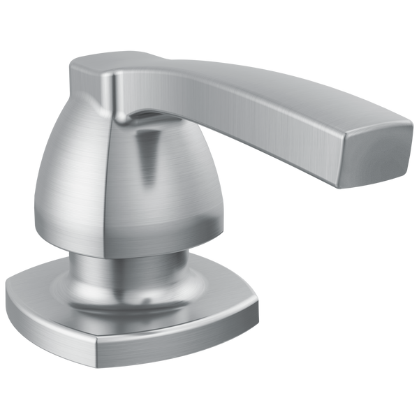 Delta Stryke: Soap & Lotion Dispenser - Lumicoat Arctic Stainless / Curve w/o Tab - D6 / Standard