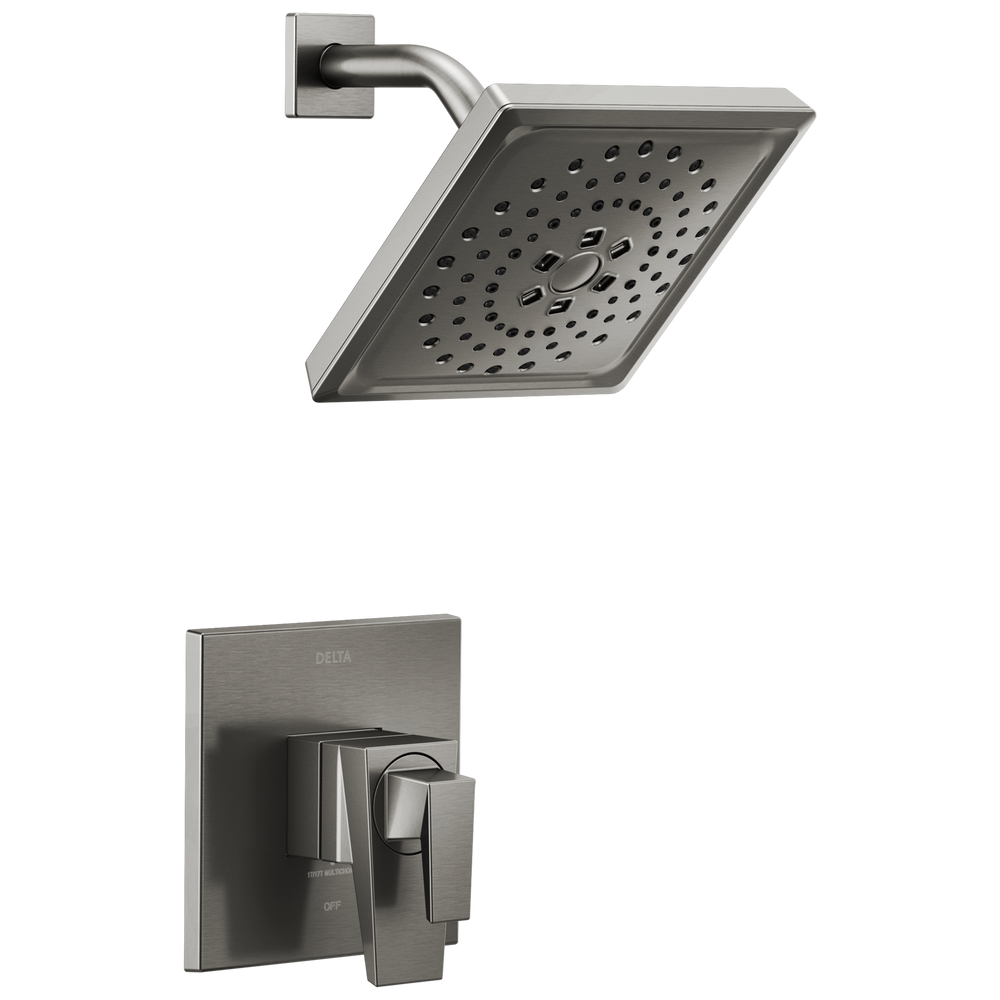 Delta Trillian: 17 Series H2Okinetic Shower Only Trim - Lumicoat Black Stainless / TS12 / TS12
