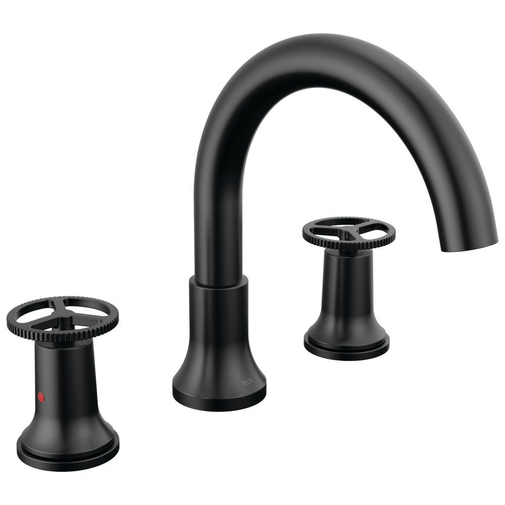Delta Trinsic: Roman Tub Faucet Trim - / Rectangle w/ Delta Logo - DL15 / Standard