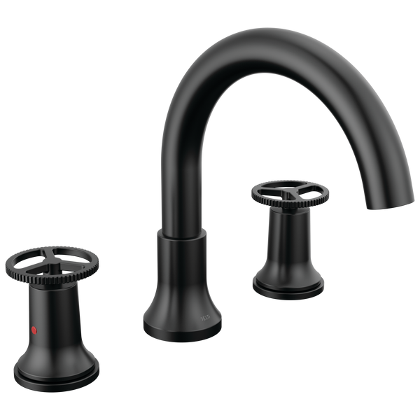 Delta Trinsic: Roman Tub Faucet Trim - / Rectangle w/ Delta Logo - DL15 / Standard