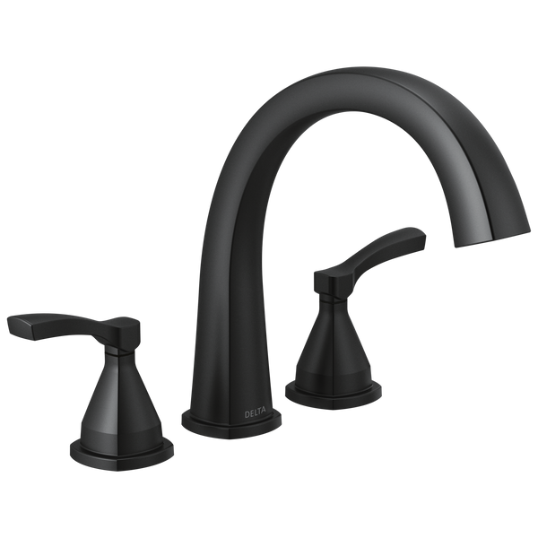 Delta Stryke: Three Hole Roman Tub Trim - / Rectangle w/ Delta Logo - DL15 / Standard