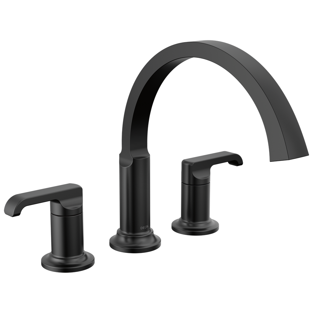 Delta Tetra: Roman Tub Trim - / Rectangle w/ Delta Logo - H588BL/DL15 / Less Handle Prog