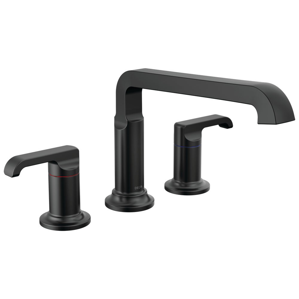 Delta Tetra: Roman Tub Trim - / Rectangle w/ Delta Logo - H588BL/DL15 / Less Handle Prog